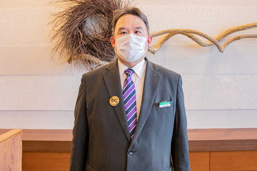層雲峡ホテル大雪の新型コロナウィルス感染症対策マスクを着用