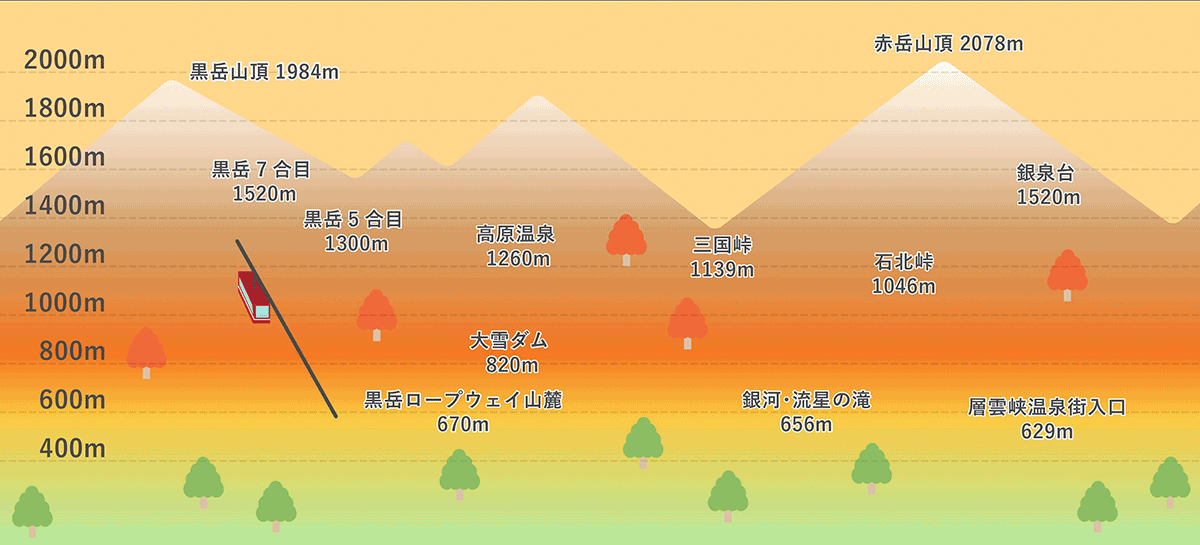 紅葉情報21 層雲峡ホテル大雪スタッフの紅葉情報